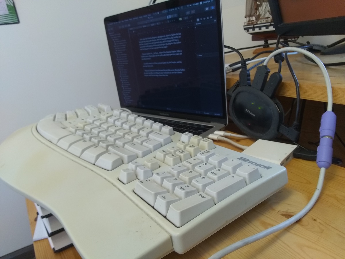 My keyboard and dongles.